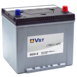 Аккумулятор автомобильный VST Стандарт D23-2, 60 Ач 520A Аккумулятор автомобильный VST Стандарт D23-2, 60 Ач 520A