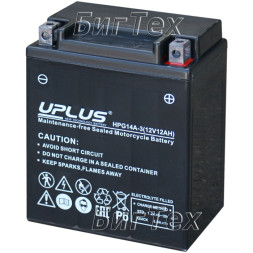 Мото аккумулятор Uplus HPG14A-3 Nano Gel 12 Ач (YTX14AHL, 12n14-3)
