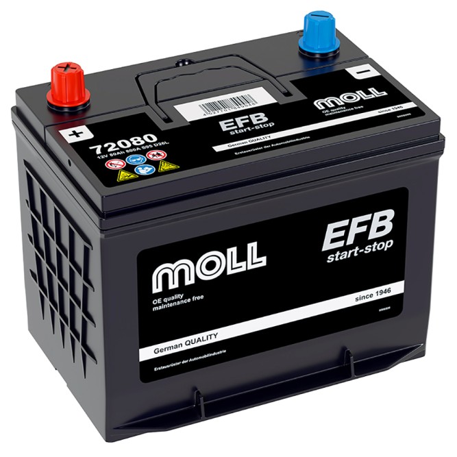 Аккумулятор автомобильный MOLL EFB S95 Start-Stop 80Ah (72080)