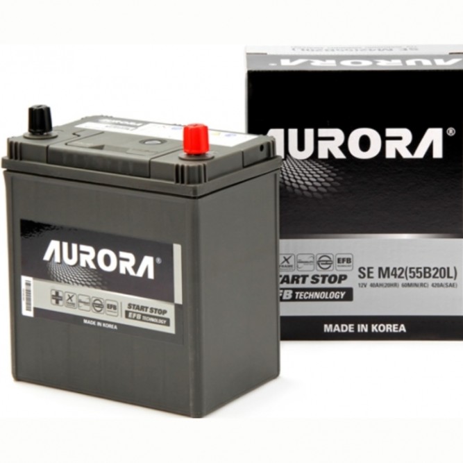 Аккумулятор автомобильный AURORA JIS EFB M42 55B20L 40Ah