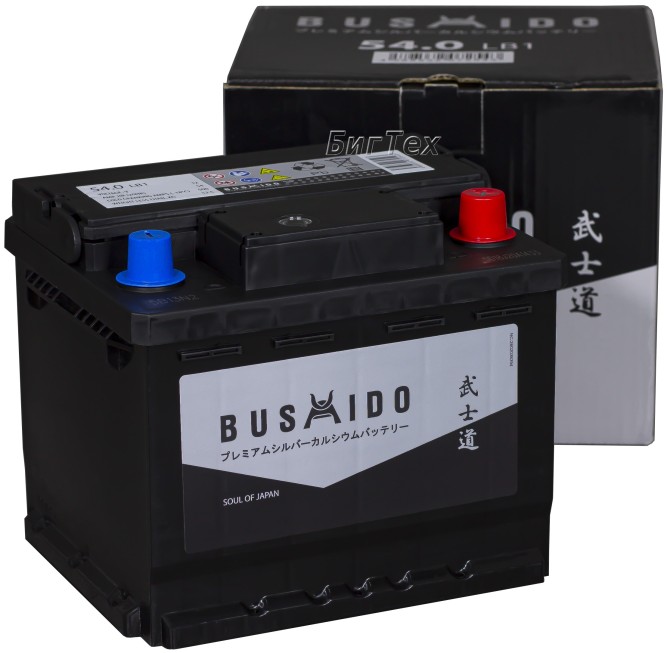 Аккумулятор автомобильный BUSHIDO SJ L1B 55Ач 500A о.п