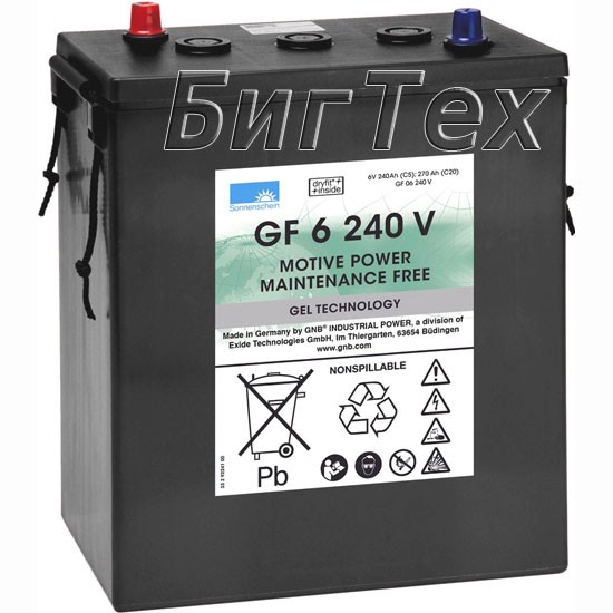 Аккумулятор тяговый Sonnenschein GF 6 240 V гелевый, 270 А/ч (6 Вольт)
