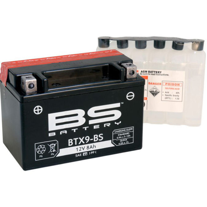 Мото аккумулятор BS BTX9-BS 8 Ач (YTX9-BS)