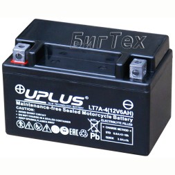 Мото аккумулятор Uplus LT7A-4 AGM 6 Ач (YTX7A/12N7E-B)