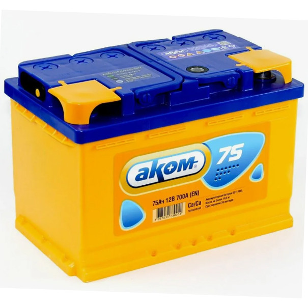 Аккумулятор автомобильный Аком 75 Ач Евро