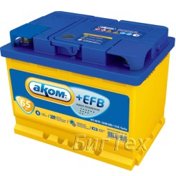 Аккумулятор автомобильный Аком+EFB 65 Ач Аккумулятор автомобильный Аком+EFB 65 Ач