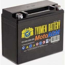 Мото аккумулятор TYUMEN MOTO AGM 20 Ач 230А (YTX20L)