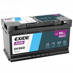 Аккумулятор автомобильный EXIDE AGM Start-Stop EK960 96Ah 850A