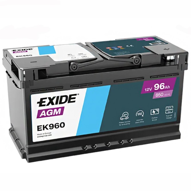 Аккумулятор автомобильный EXIDE AGM Start-Stop EK960 96Ah 850A