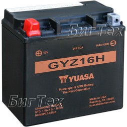 Мото аккумулятор YUASA AGM GYZ16H 16 Ач
