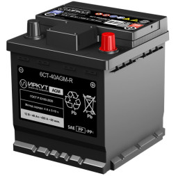 Аккумулятор автомобильный ИРКУТ AGM-L0EU 40Ач, 340А, о/п Аккумулятор автомобильный ИРКУТ AGM-L0EU 40Ач, 340А, о/п