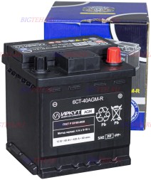 Аккумулятор автомобильный ИРКУТ AGM-L0EU 40Ач, 340А, о/п Аккумулятор автомобильный ИРКУТ AGM-L0EU 40Ач, 340А, о/п