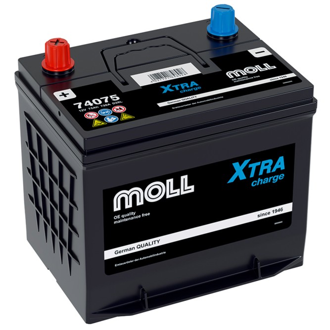 Аккумулятор автомобильный MOLL XTRA charge D26L 75Ah (74075)