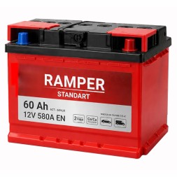 Аккумулятор автомобильный RAMPER Standart 60 Ah 580А обр. пол.