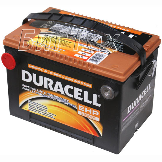 Аккумулятор автомобильный Duracell EHP75, 75 А/ч (боковые клеммы)