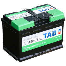 Аккумулятор автомобильный TAB AGM Stop Go L3, 70 Ач
