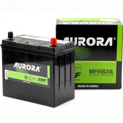 Аккумулятор автомобильный AURORA JIS MF55B24L 45 Ач (тонкие клеммы)