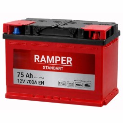 Аккумулятор автомобильный RAMPER Standart 75 Ah 700А обр. пол. Аккумулятор автомобильный RAMPER Standart 75 Ah 700А обр. пол.