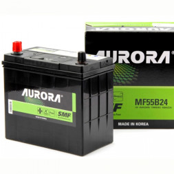 Аккумулятор автомобильный AURORA JIS MF55B24R 45 Ач (тонкие клеммы)