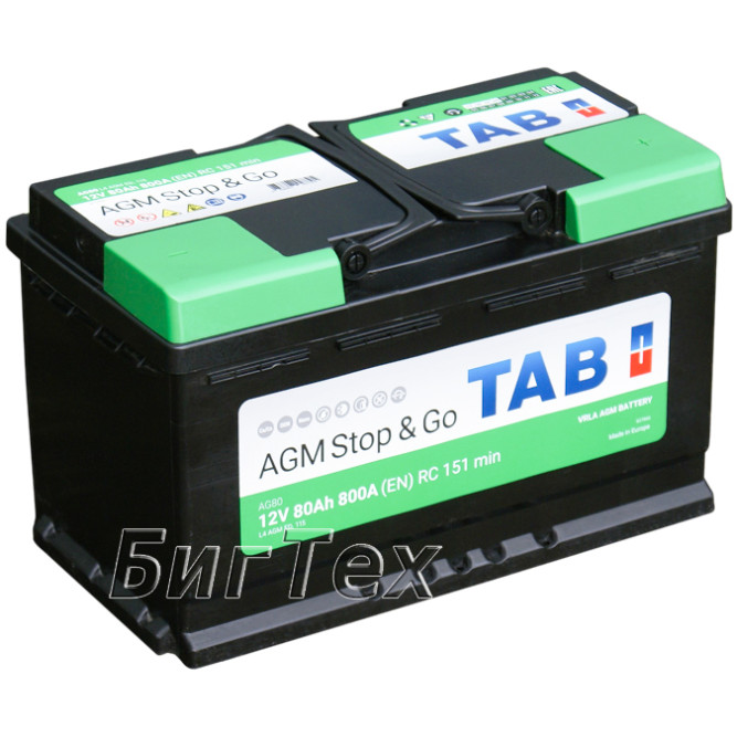 Аккумулятор автомобильный TAB AGM Stop Go L4, 80 Ач