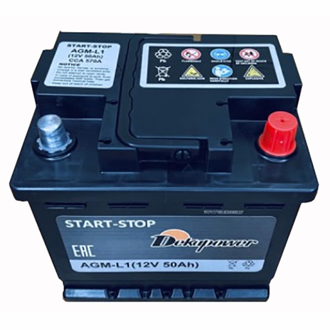 Аккумулятор автомобильный DEKAPOWER AGM-L1 50 Ач 570А